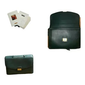 1970s Coach Combination Lock Leather Briefcase Green Messenger Bag