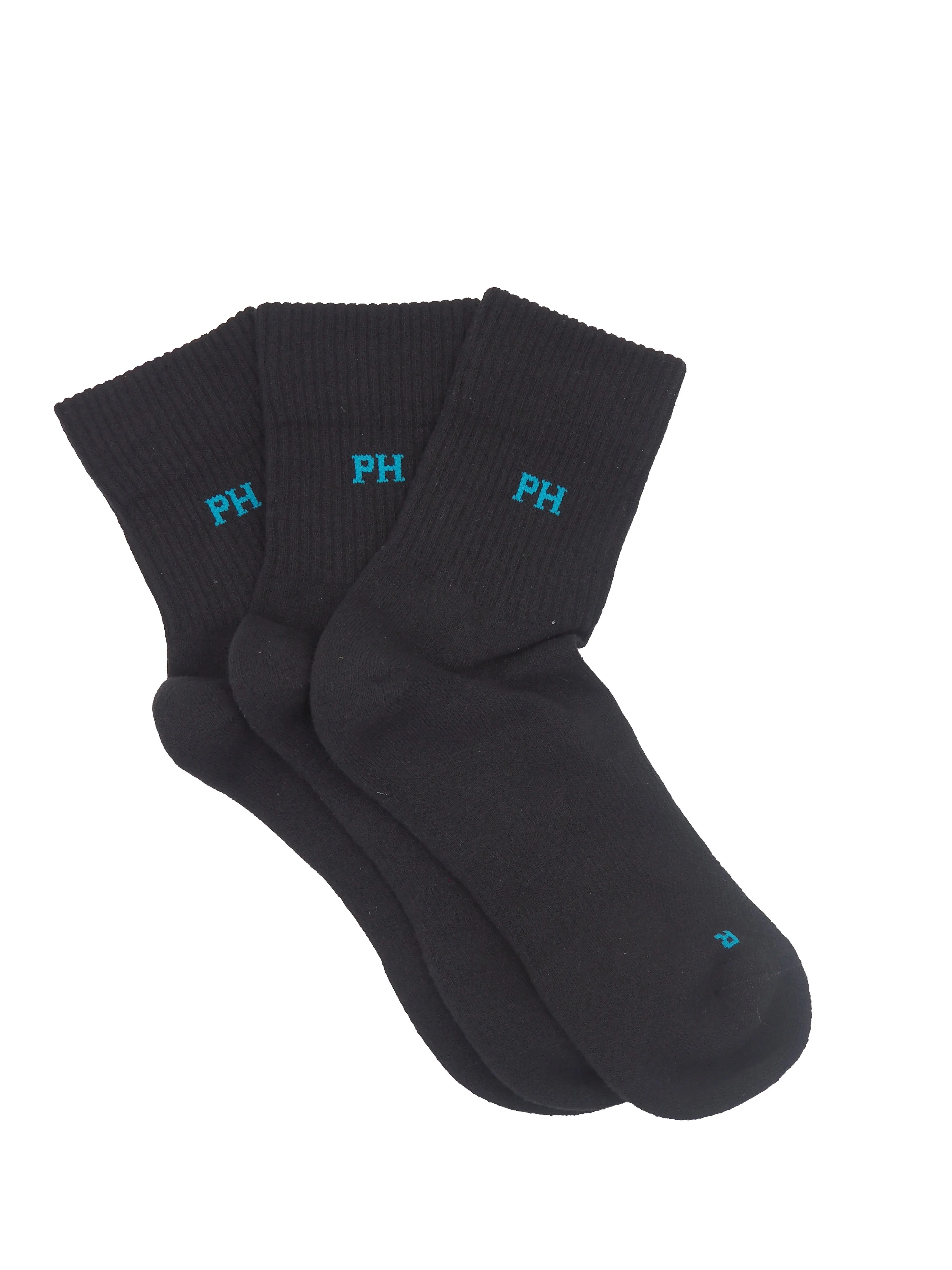 3 Pack Essential Quarter Men's Sport Socks - Black