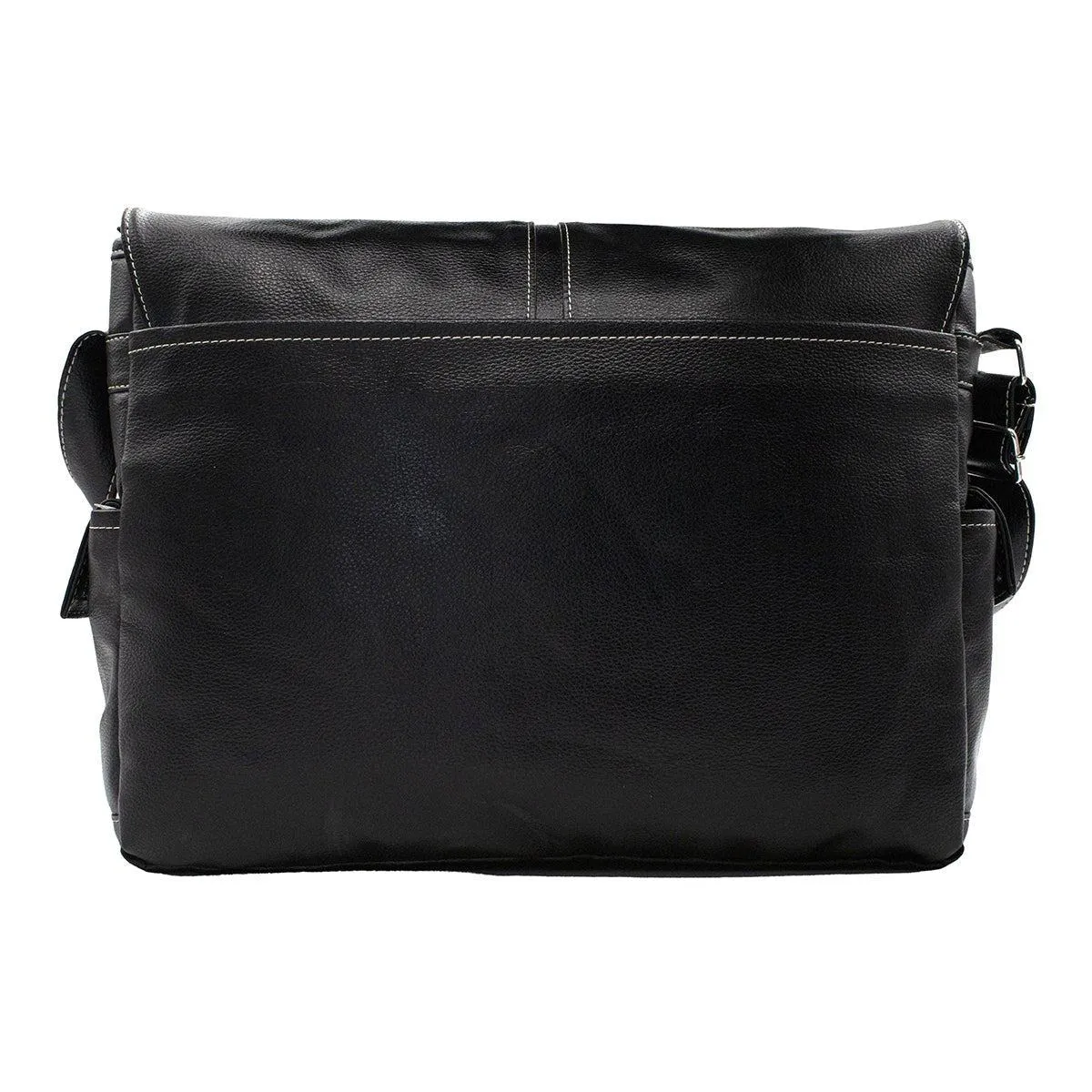 Accenture Flap Messenger Bags Leather Black Colour For Men