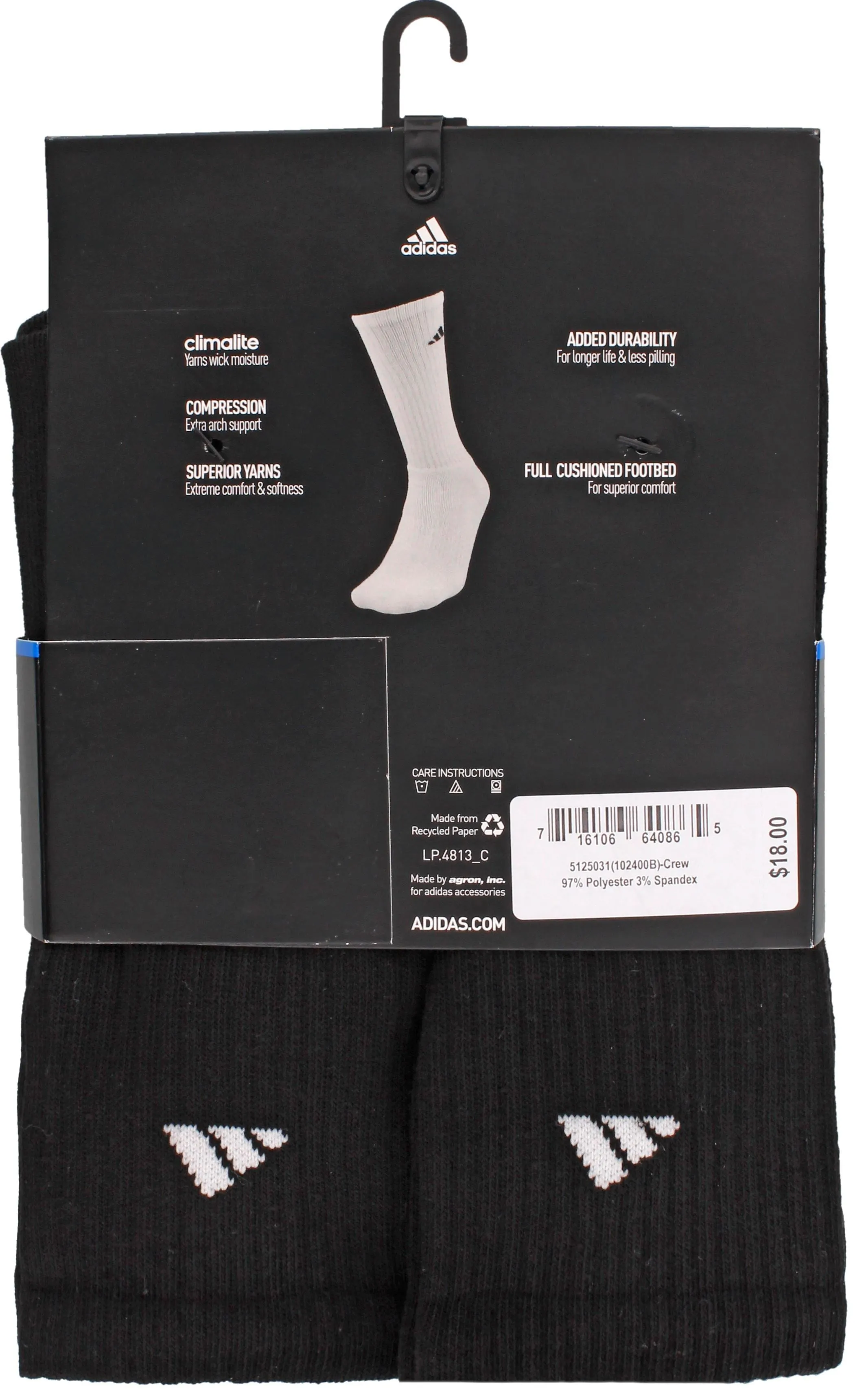 adidas Men's Athletic Crew Socks - 6 Pack