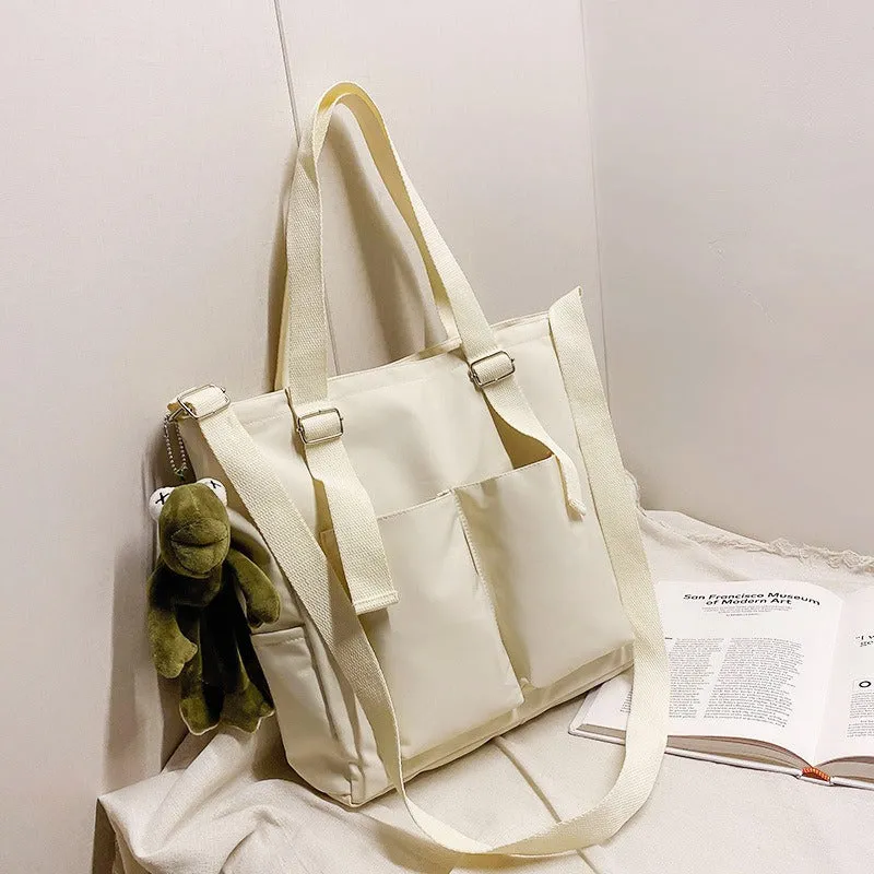 Adorable Solid Color Large Capacity Shoulder Bag