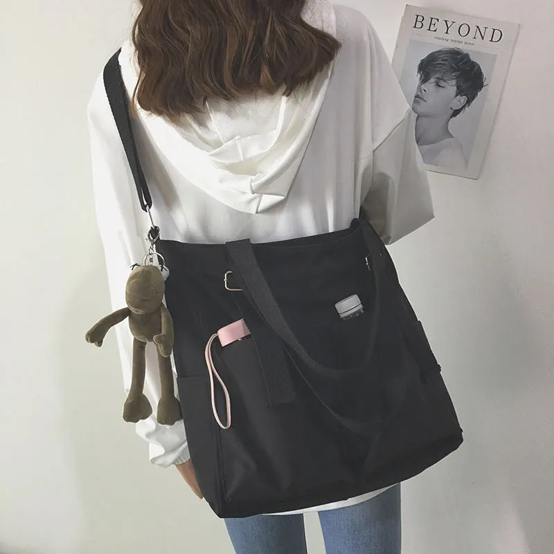 Adorable Solid Color Large Capacity Shoulder Bag