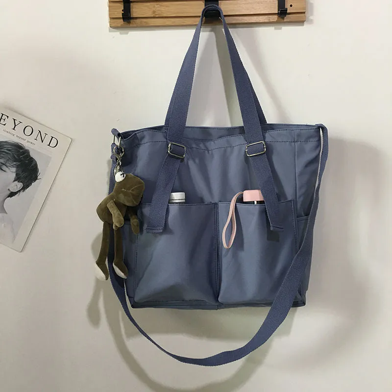 Adorable Solid Color Large Capacity Shoulder Bag