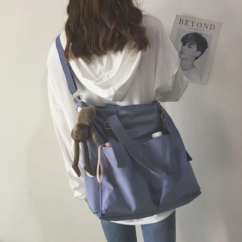 Adorable Solid Color Large Capacity Shoulder Bag