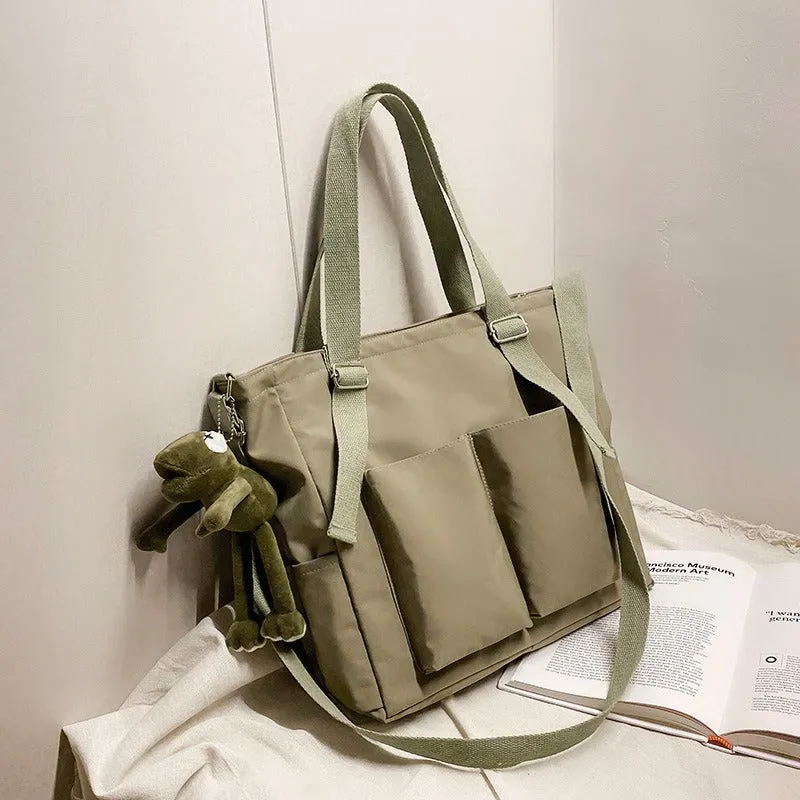 Adorable Solid Color Large Capacity Shoulder Bag