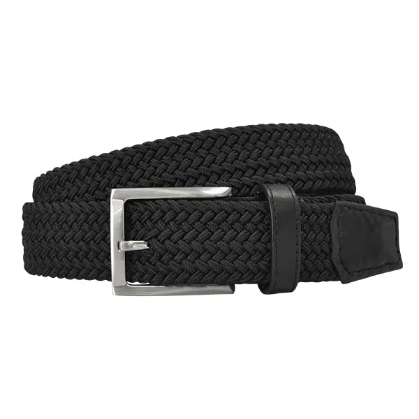 ALEC - Mens Navy and Black Woven Elastic Stretch Belt Gift Pack