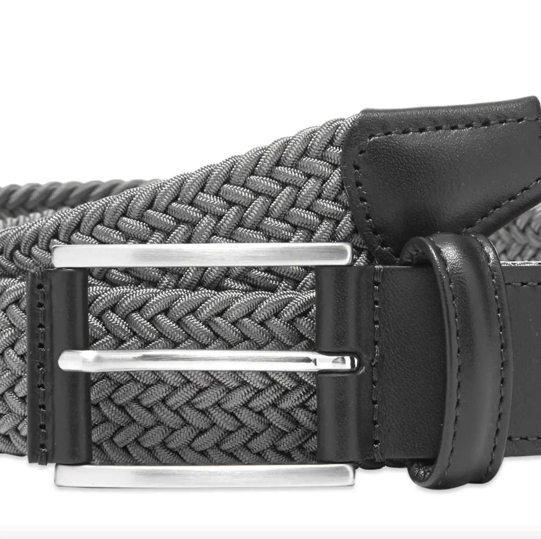 Andersons | Light Grey Woven Textile Belt