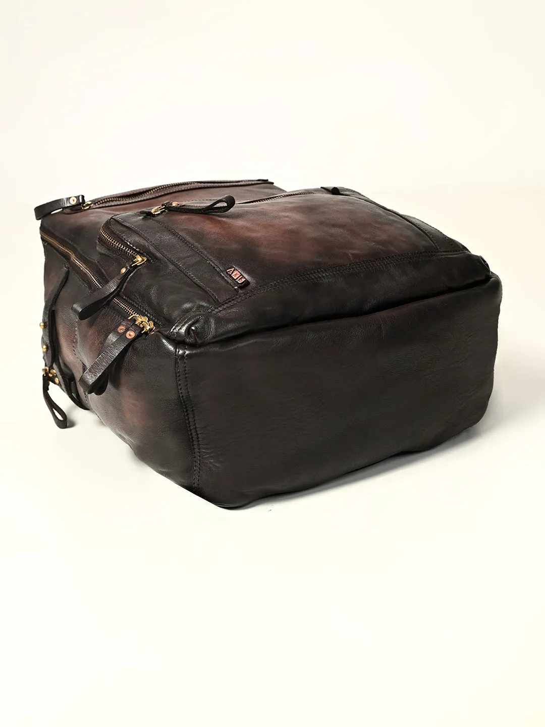 Art N Vintage Slider : Real Leather Brown Backpack