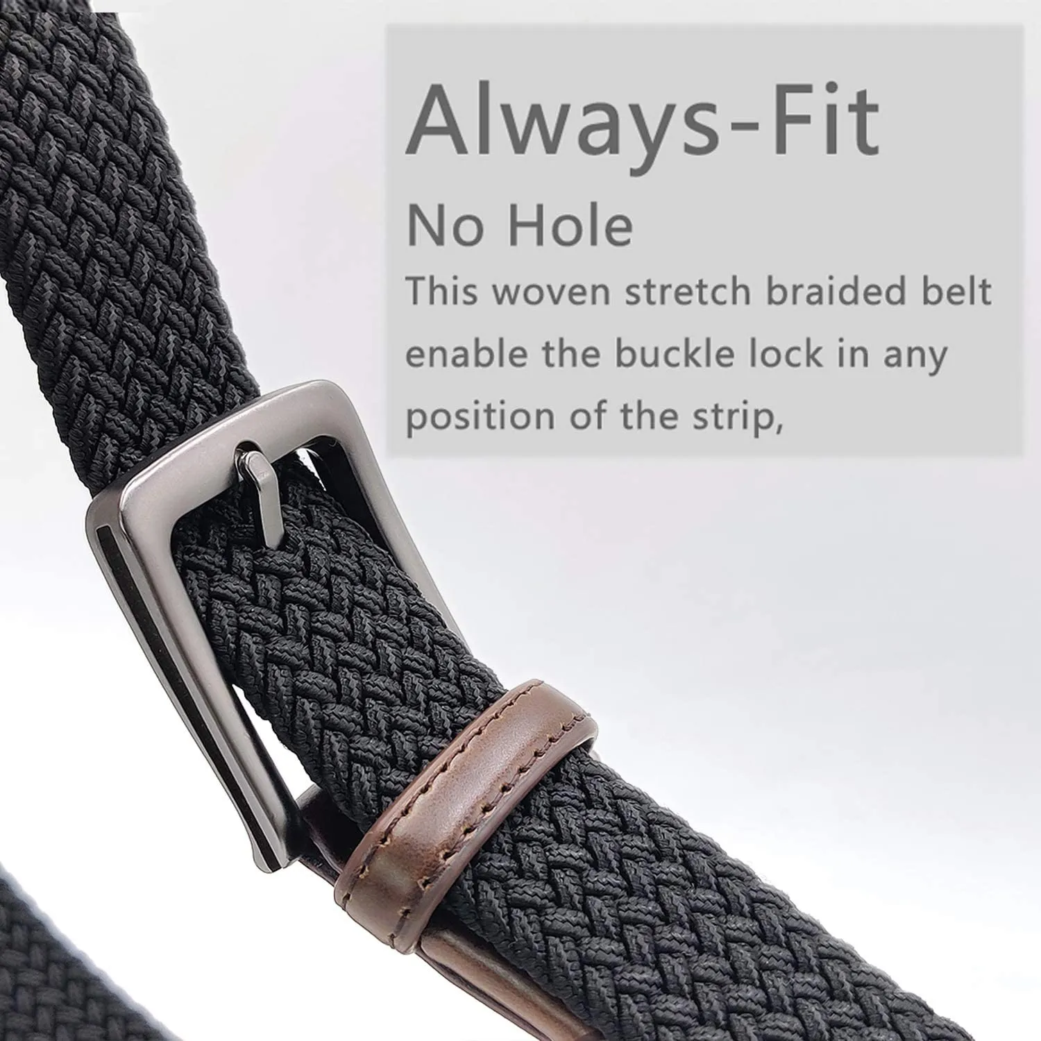 Belt for Men,Woven Stretch Braided Belt -Golf Casual Belts,Width 1 3/8"