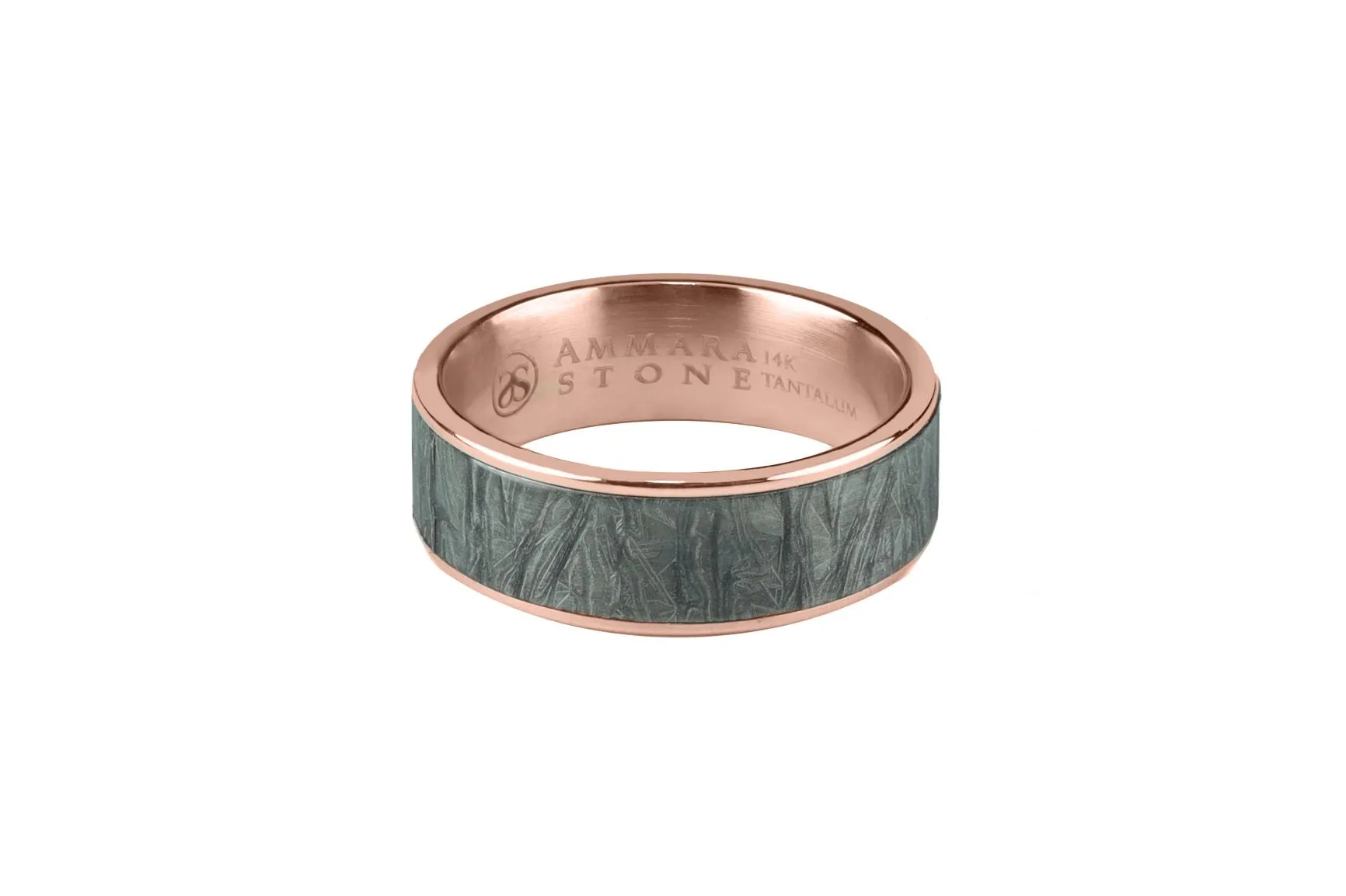 Benchmark Men's Wedding Band Rose Gold & Tantalum Fabric Flow