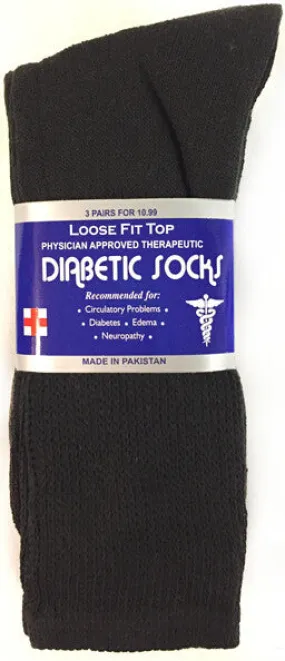 black long diabetic socks loose fit top Case of 48