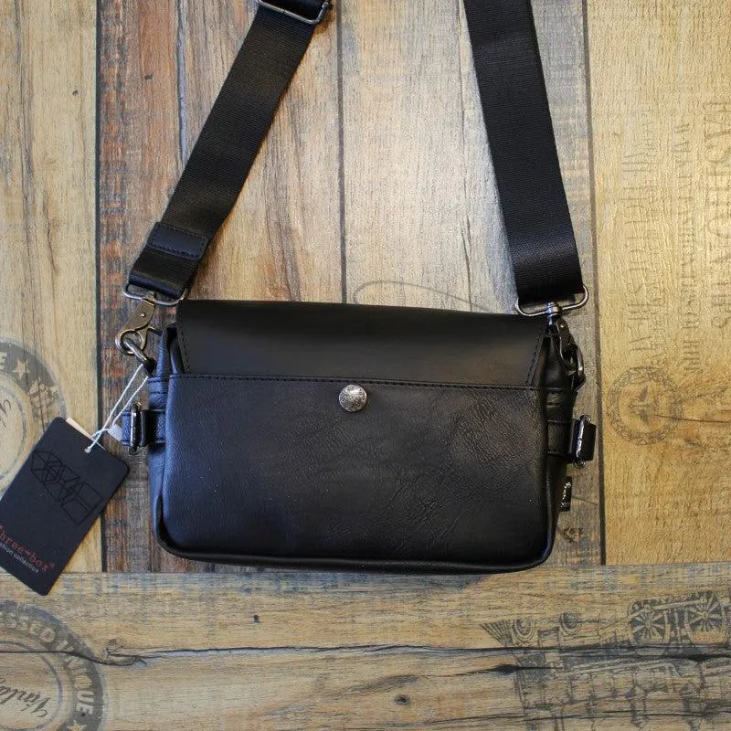 Black PU Leather Messenger Bag