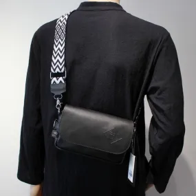 Black PU Leather Messenger Bag