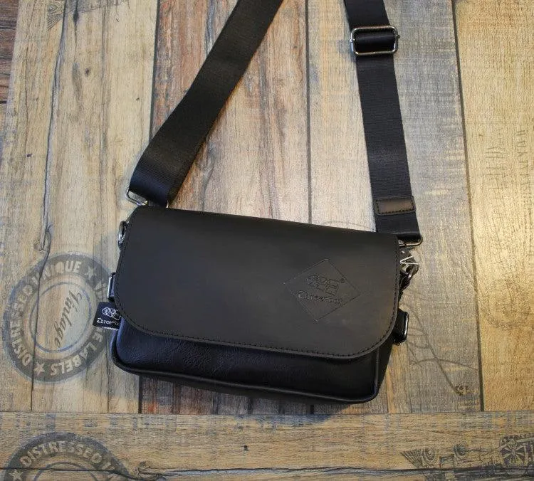 Black PU Leather Messenger Bag