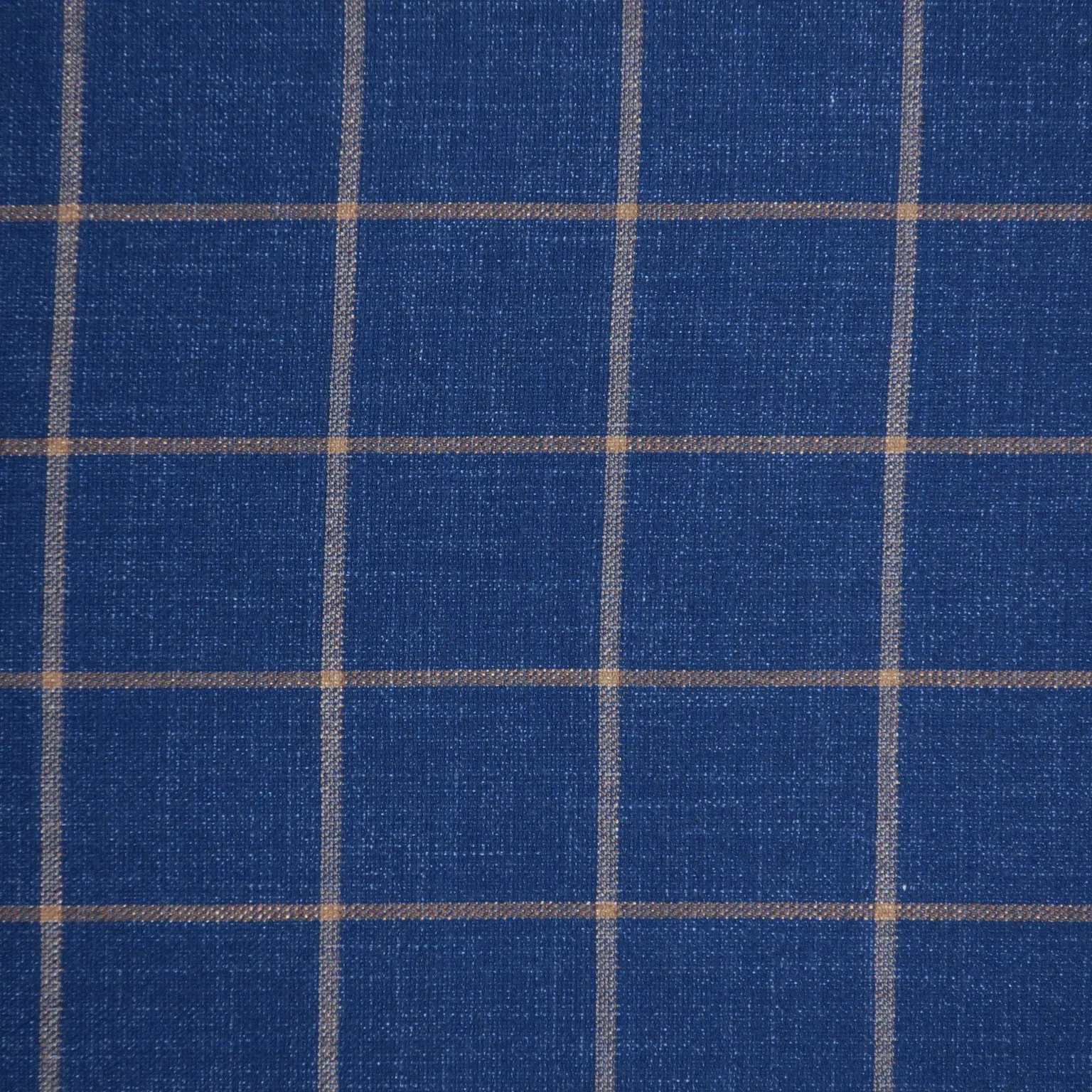 Blue and Ivory Windowpane Dynamic Luxury Blend Ariston Fabric