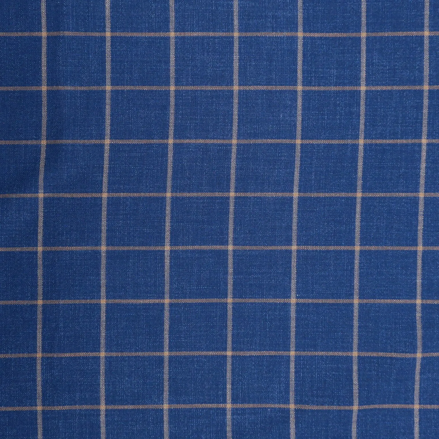 Blue and Ivory Windowpane Dynamic Luxury Blend Ariston Fabric