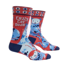 Blue Q  Socks MENS  Crazy Cat Dude