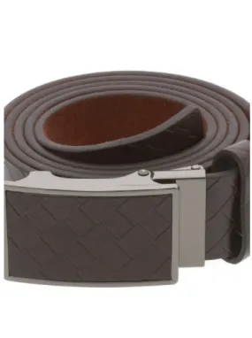 Brown Belt with Textured Buckle