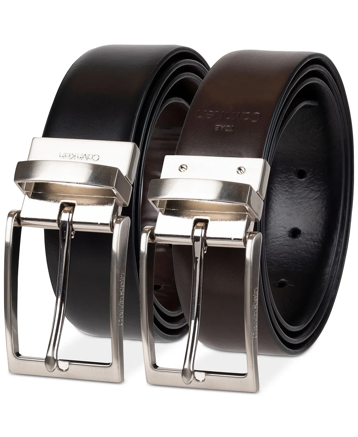 Calvin Klein Men's Reversible Two-in-One Feather Business Belt