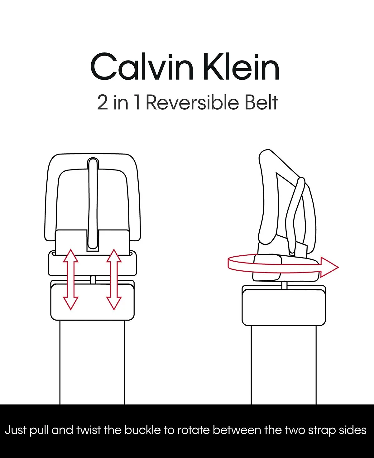 Calvin Klein Men's Reversible Two-in-One Feather Business Belt