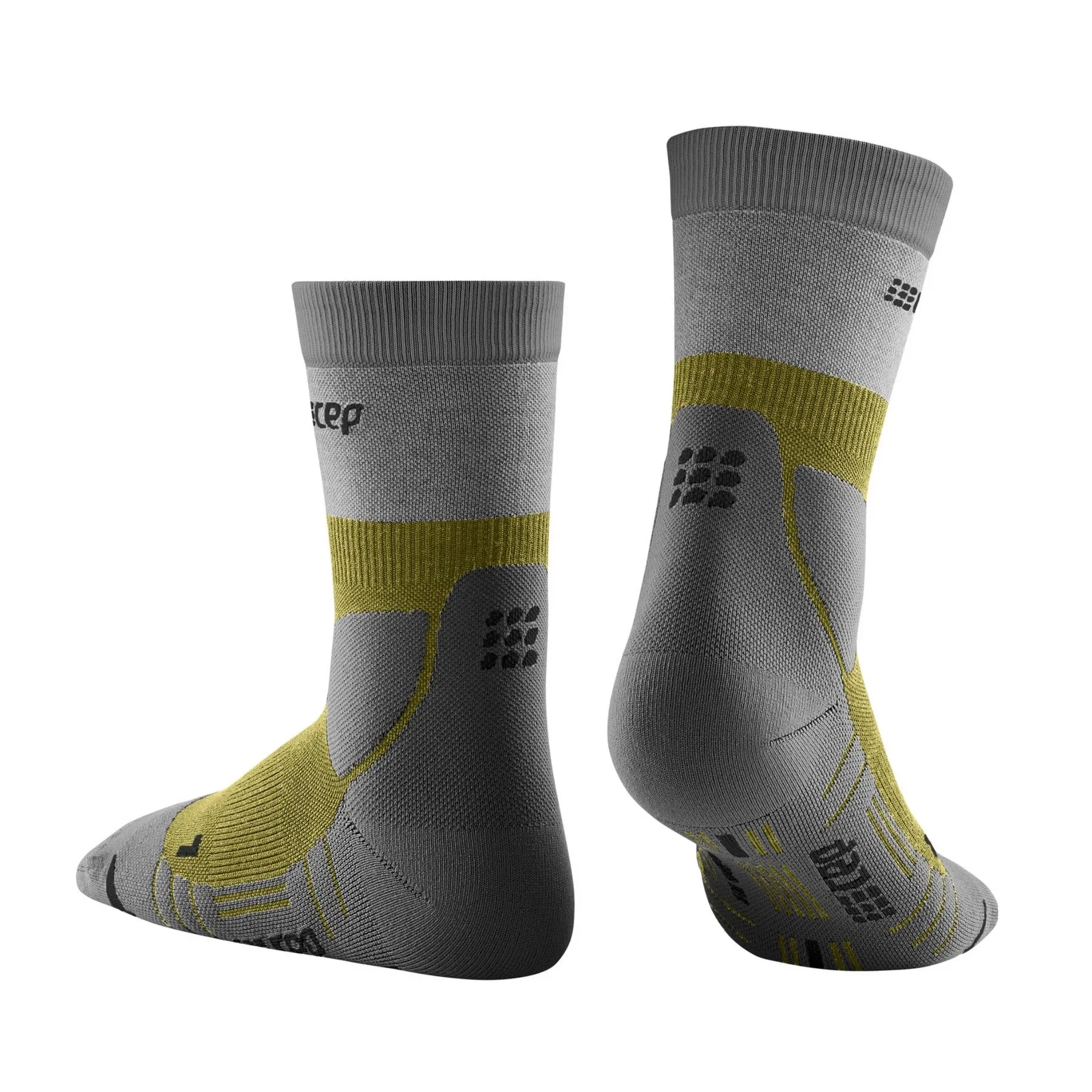 CEP | Hiking Light Merino Mid Cut Compression Socks | Men's | Olive/Grey