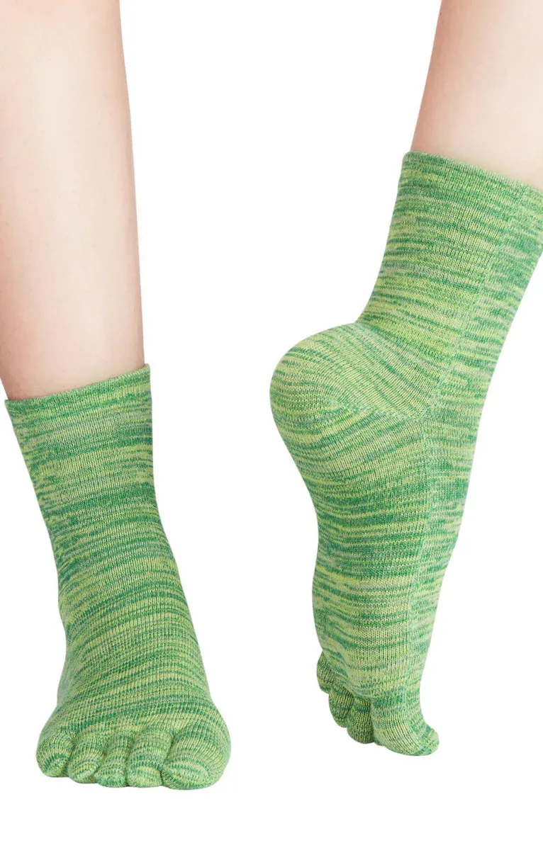 Colorful Heather Grip Toe Socks for Yoga and Pilates