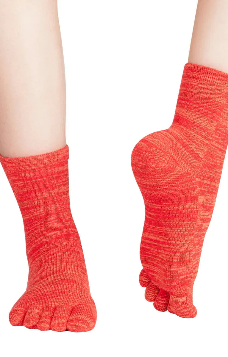 Colorful Heather Grip Toe Socks for Yoga and Pilates