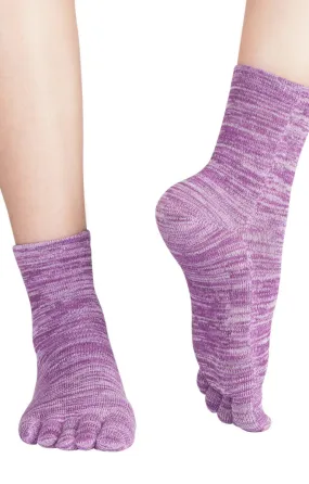 Colorful Heather Grip Toe Socks for Yoga and Pilates