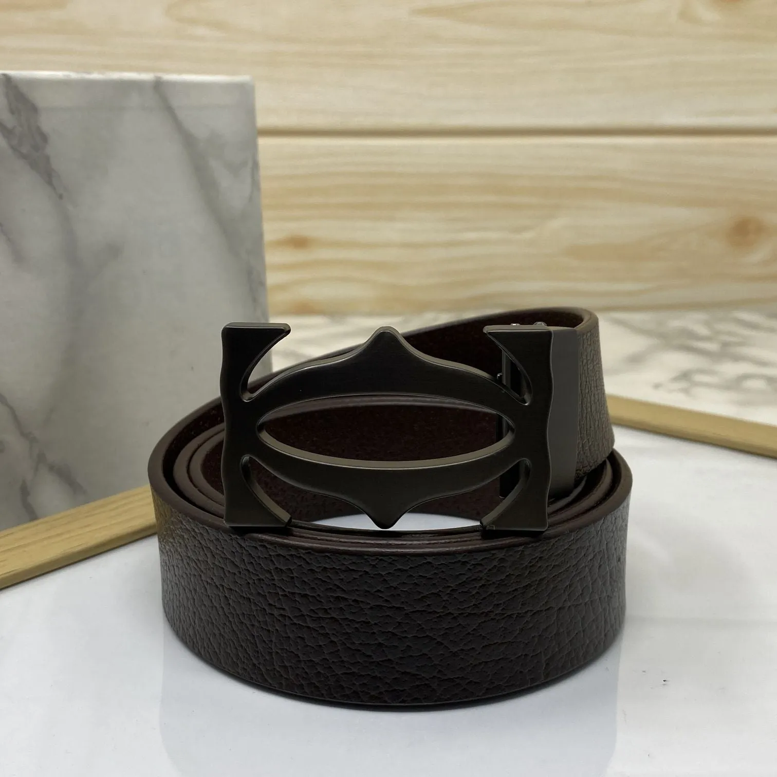 Cross Pattern Casual and Formal Leather Strap Belt -JonasParamount