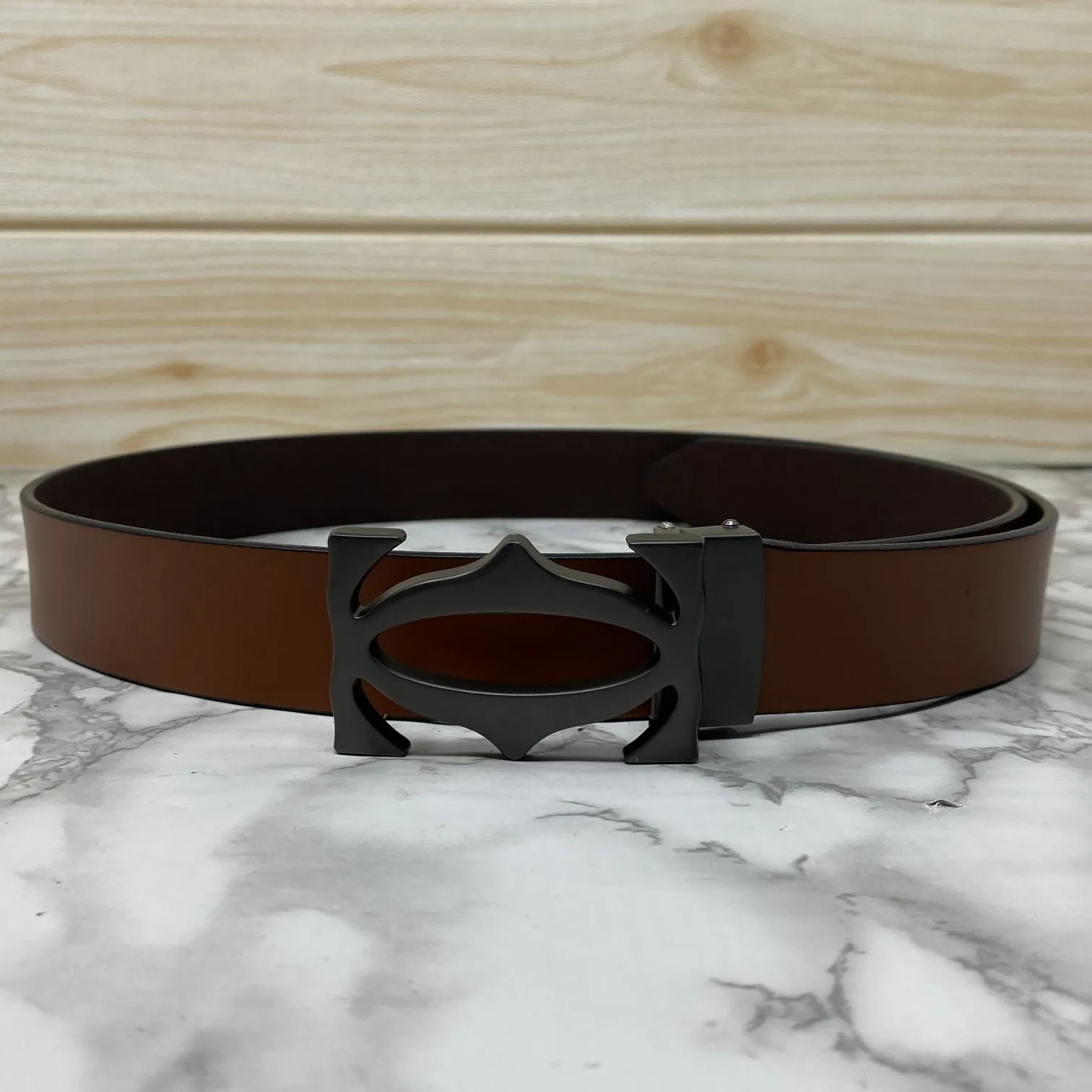 Cross Pattern Casual and Formal Leather Strap Belt -JonasParamount