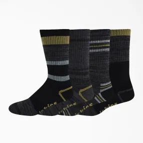 Dickies Striped Crew Socks - Green Moss Stripe