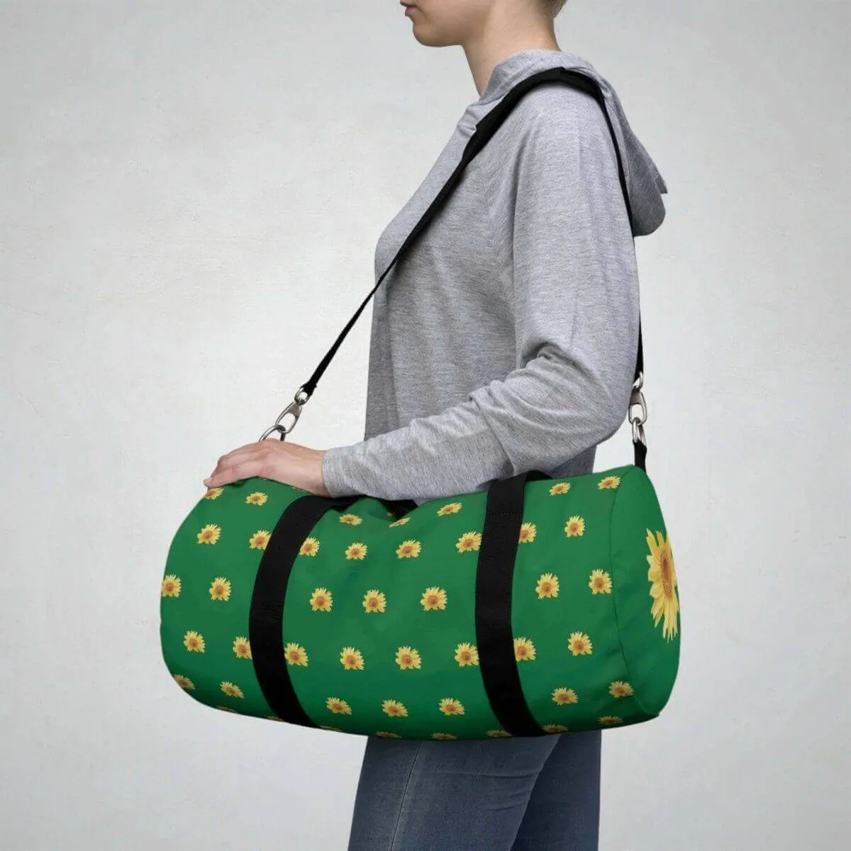 Duffel Bag - Green Sunny Sunflower Design