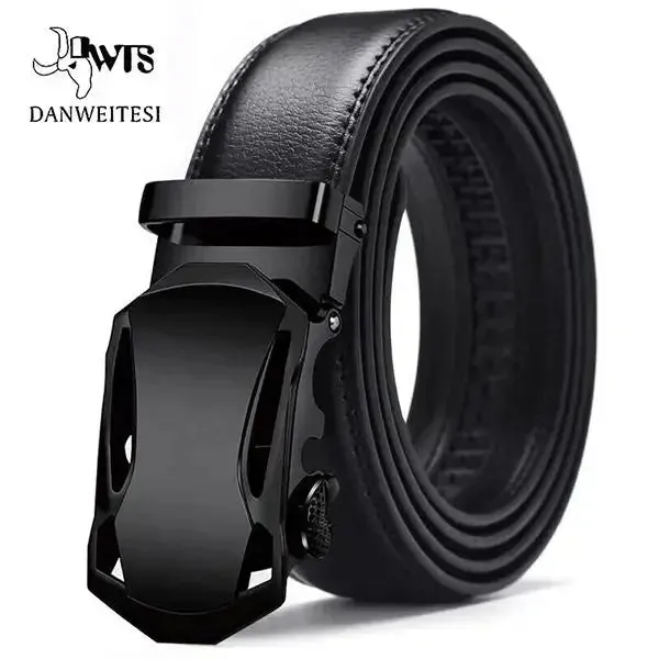 [DWTS]Genuine Leather Belts for Men Automatic Male Belts Cummerbunds Leather Belt Men Dropshipping Black Belts Cinturon Hombre