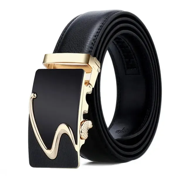 [DWTS]Genuine Leather Belts for Men Automatic Male Belts Cummerbunds Leather Belt Men Dropshipping Black Belts Cinturon Hombre