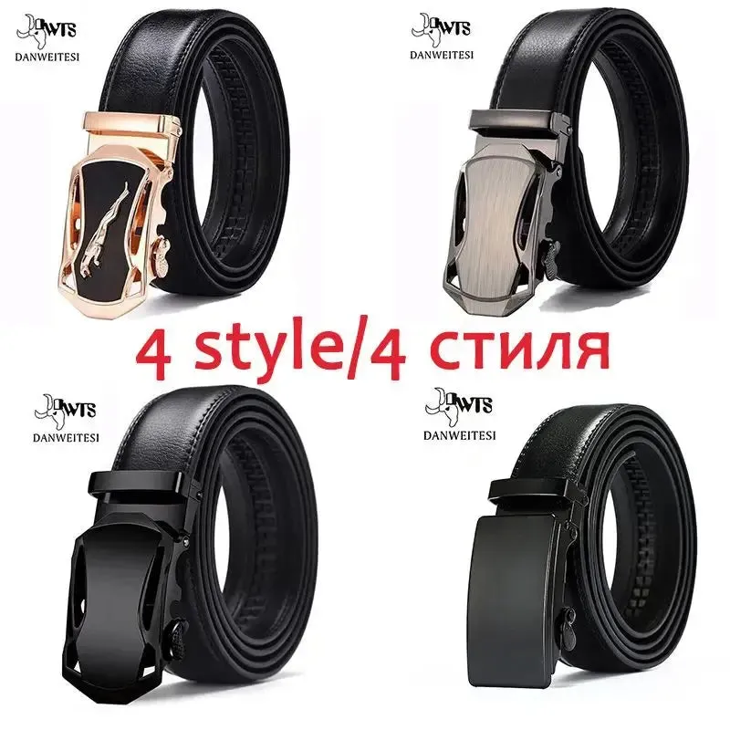 [DWTS]Genuine Leather Belts for Men Automatic Male Belts Cummerbunds Leather Belt Men Dropshipping Black Belts Cinturon Hombre