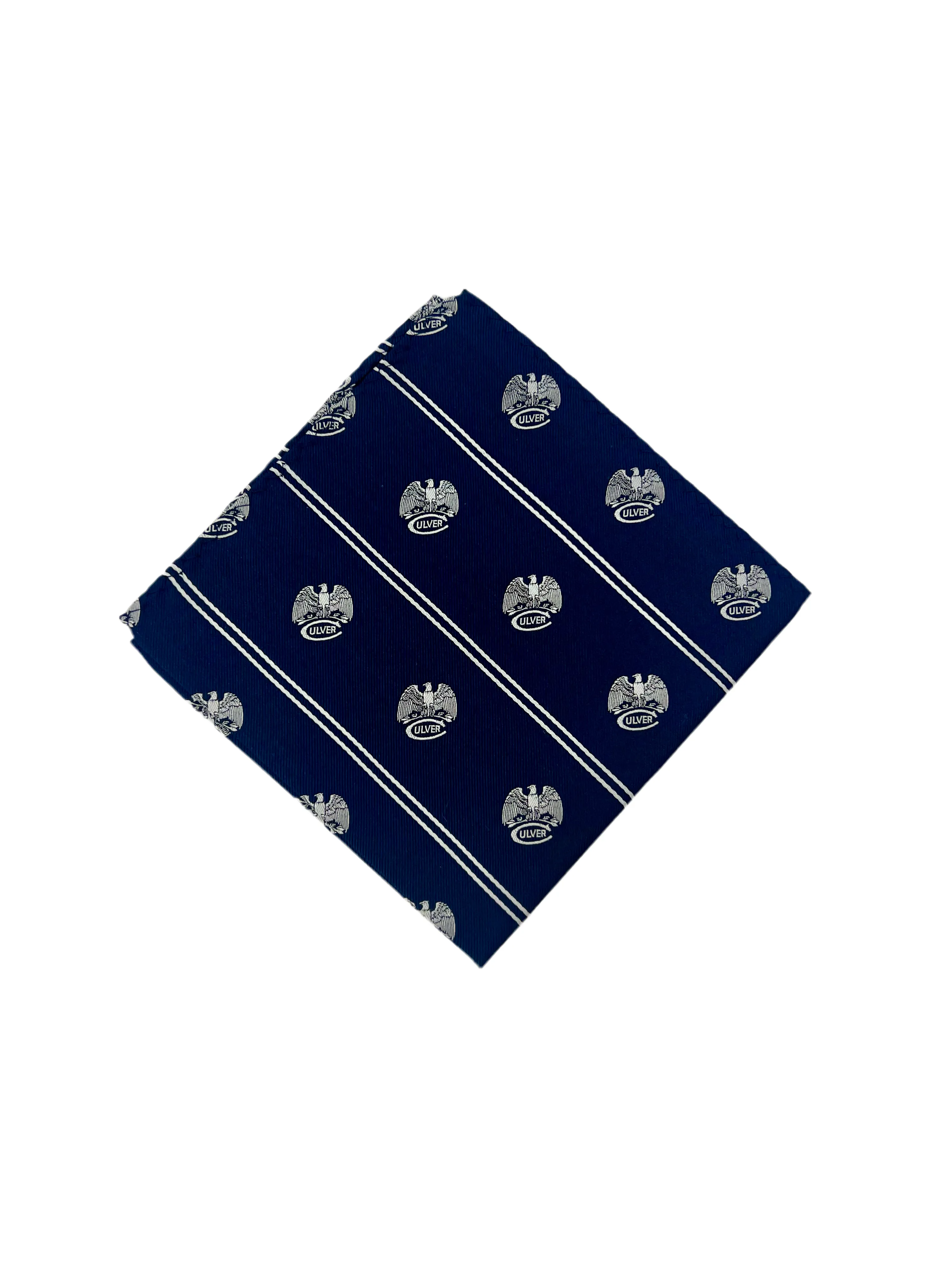 Eagle Culver-C Silk Woven Pocket Square - Navy/White