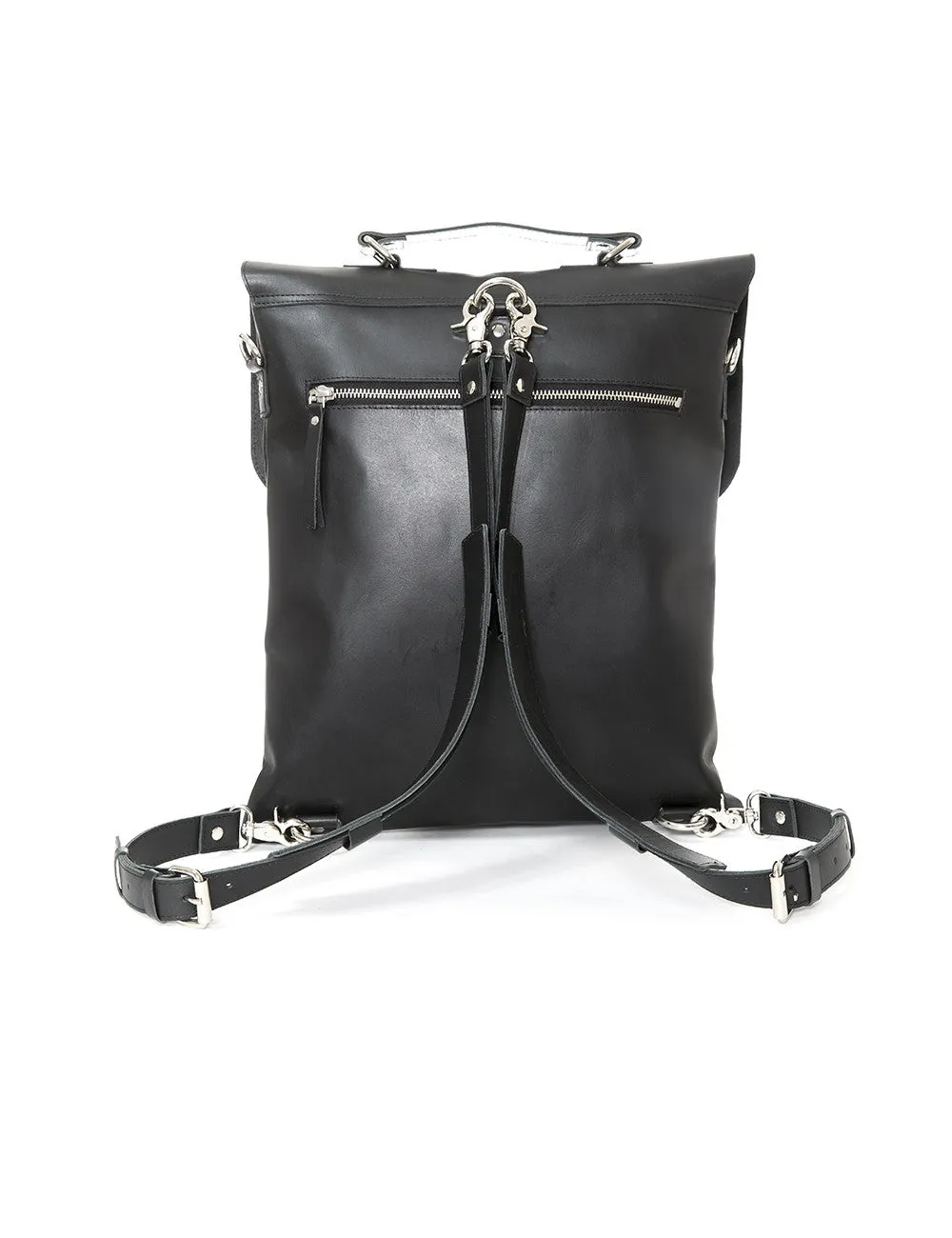 Enter Leather Messenger Tote in Black