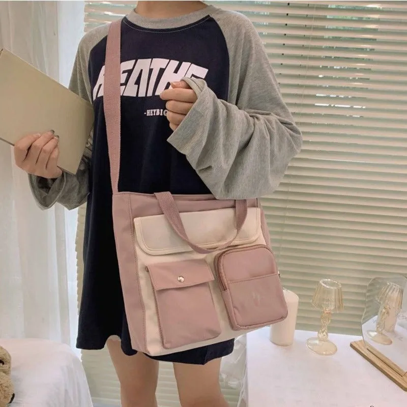 Everyday Colorblock Crossbody Messenger Bags w/ Keychains