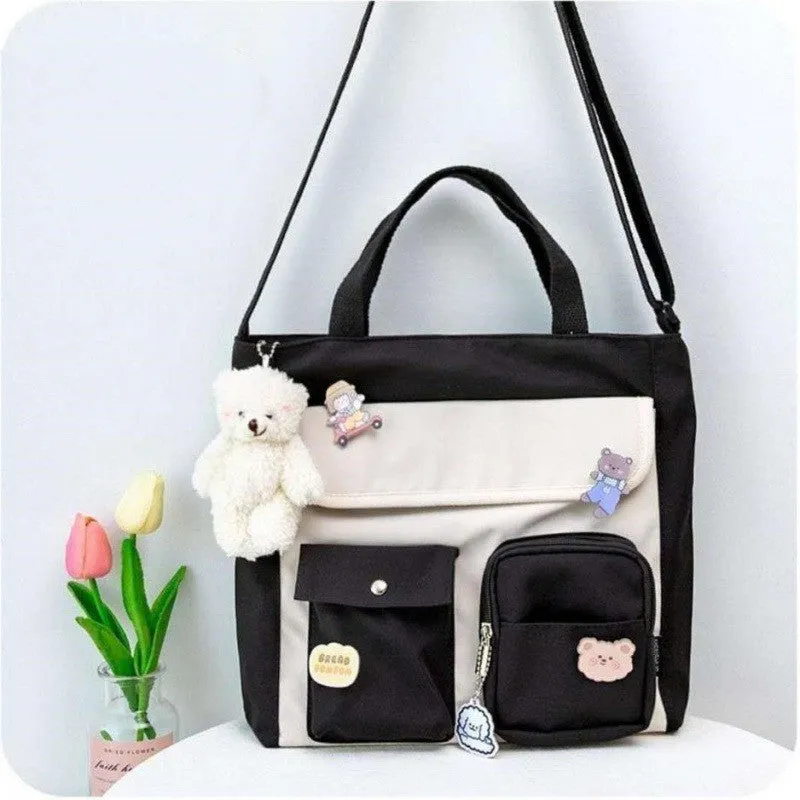 Everyday Colorblock Crossbody Messenger Bags w/ Keychains