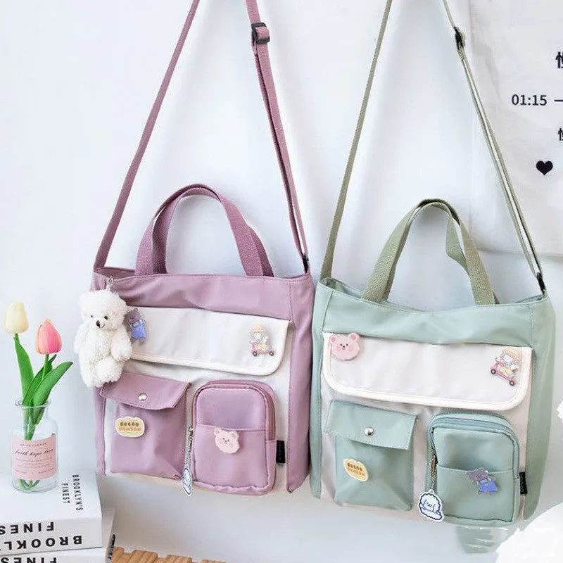 Everyday Colorblock Crossbody Messenger Bags w/ Keychains