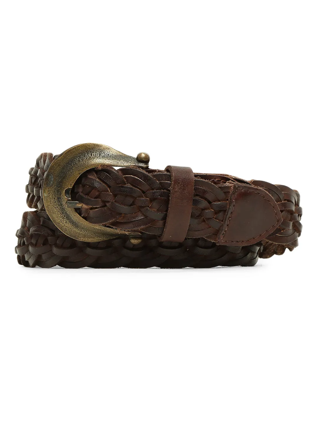 Exquisite Woven Brown Women's Belt By Art N Vintage