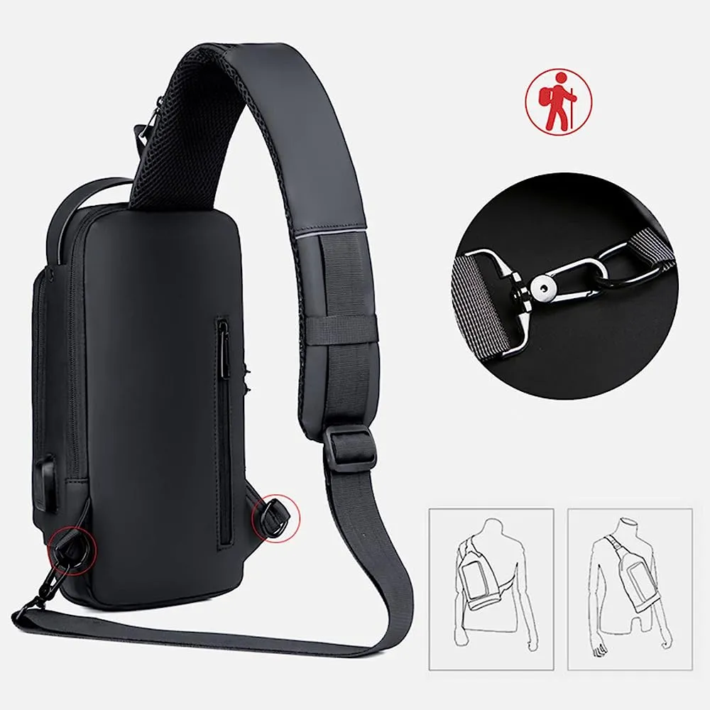 Fashion Travel Anti-Theft Shoulder Sling Crossbody Bag with USB Port