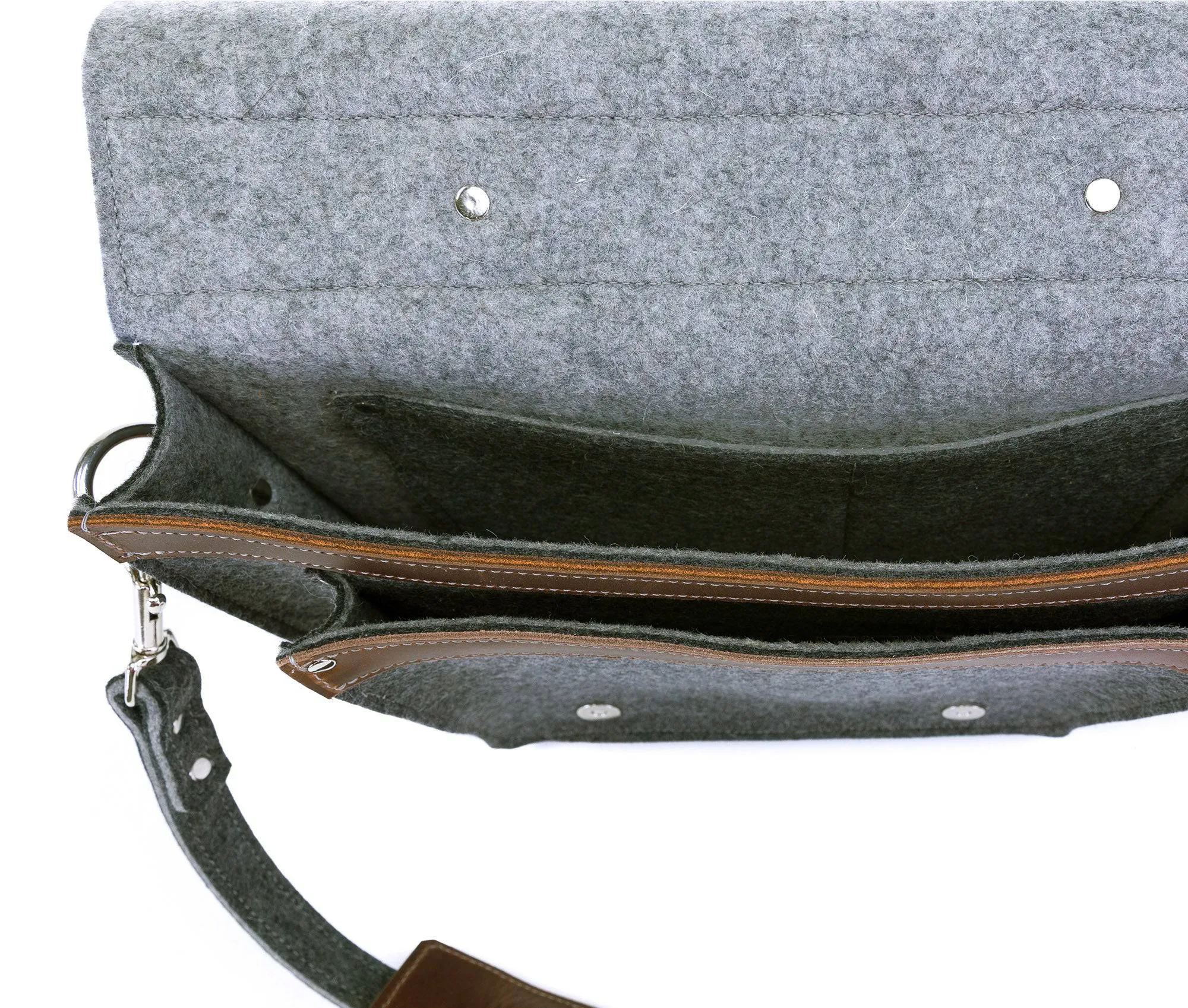 Felt & Leather Messenger Bag by Lifetime Leather Co