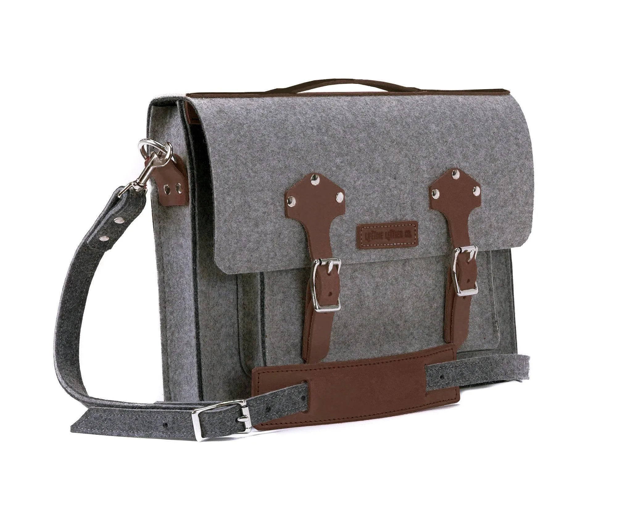 Felt & Leather Messenger Bag by Lifetime Leather Co