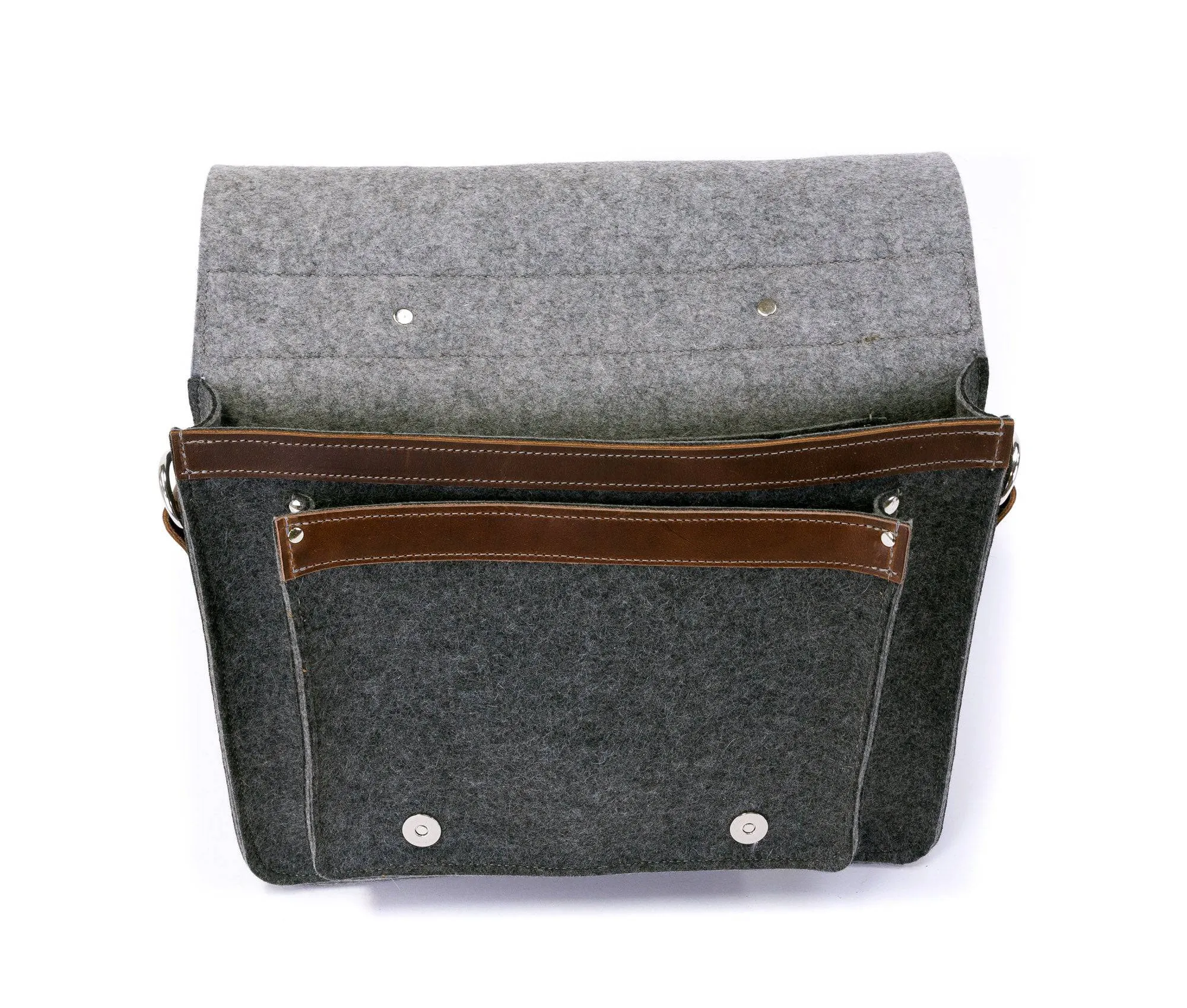 Felt & Leather Messenger Bag by Lifetime Leather Co