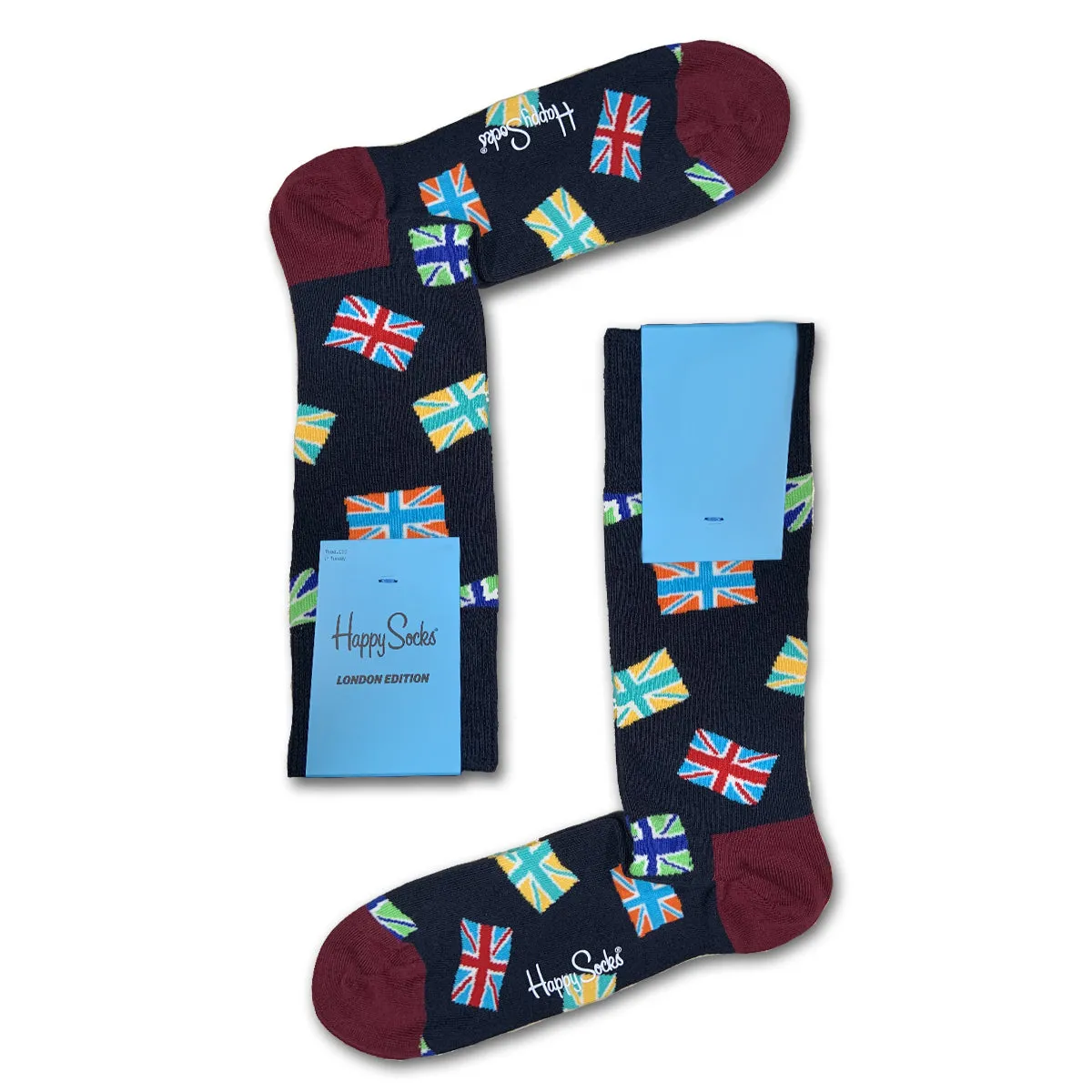 Happy Socks Men's Crew Socks - London Edition Flag