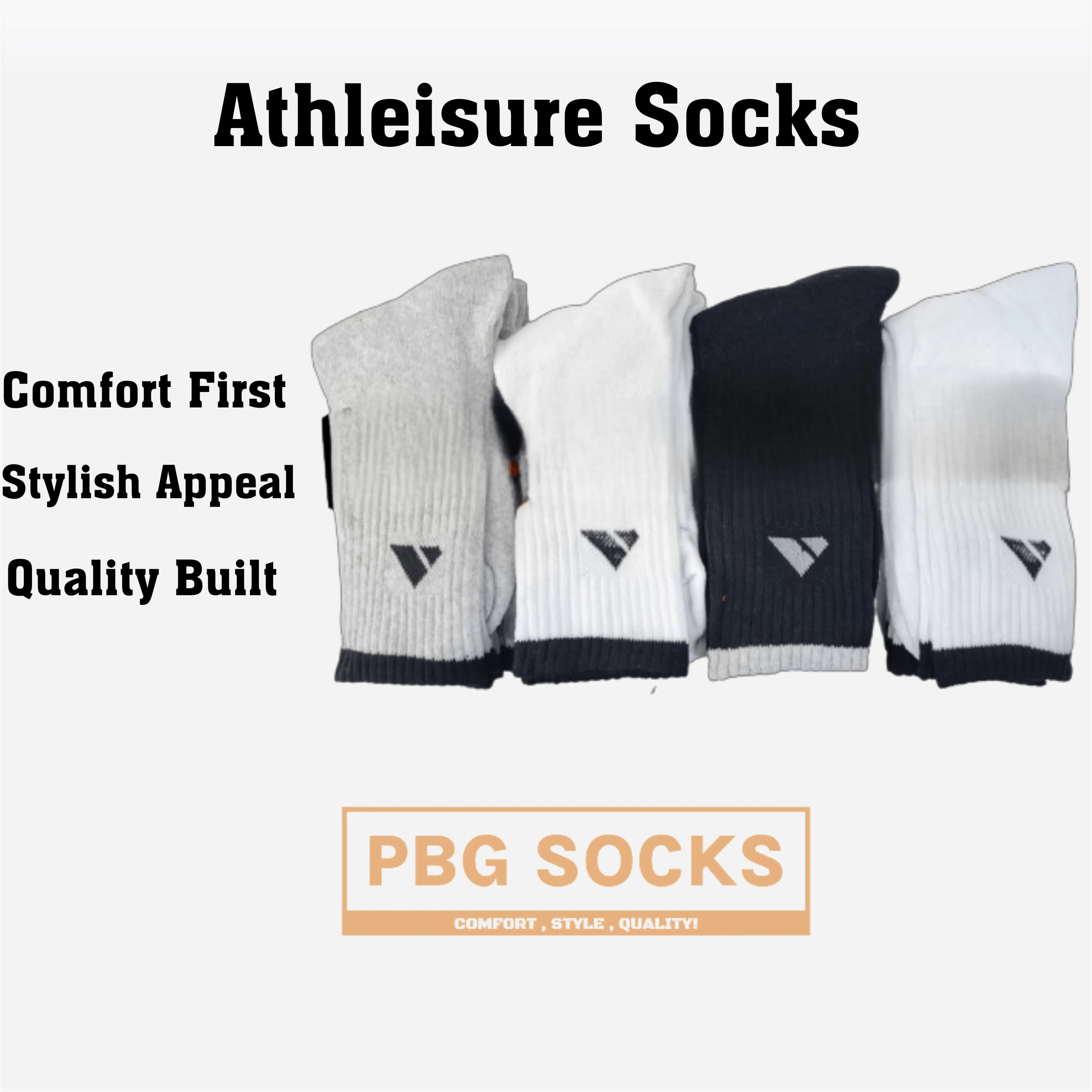 High-Performance Men's Crew socks Athleisure Comfort (9-11, 10-13) (Pack of 6, 12)