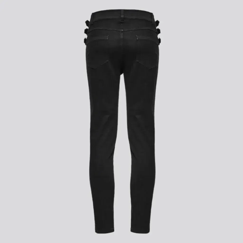 High-waist men's slim jeans