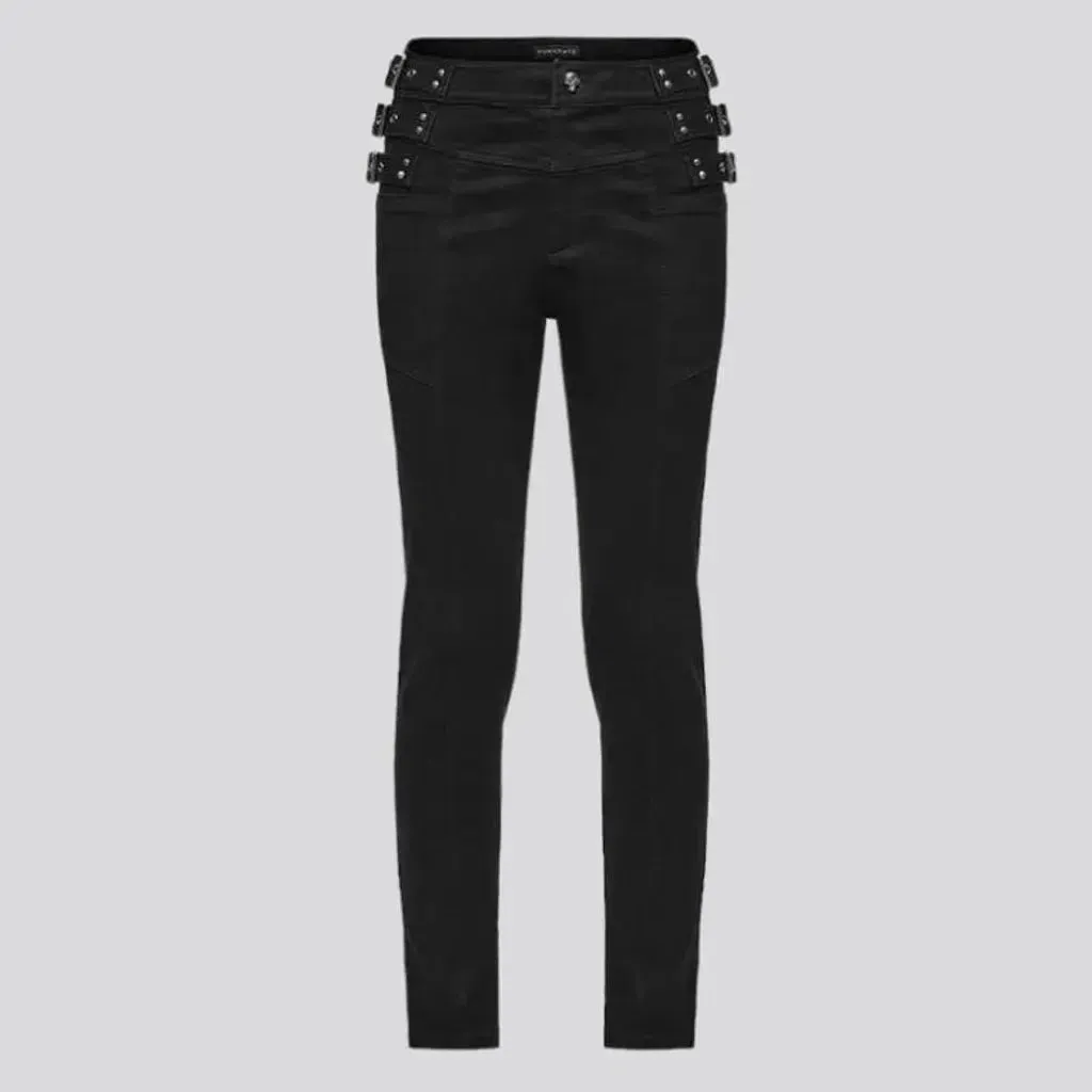 High-waist men's slim jeans