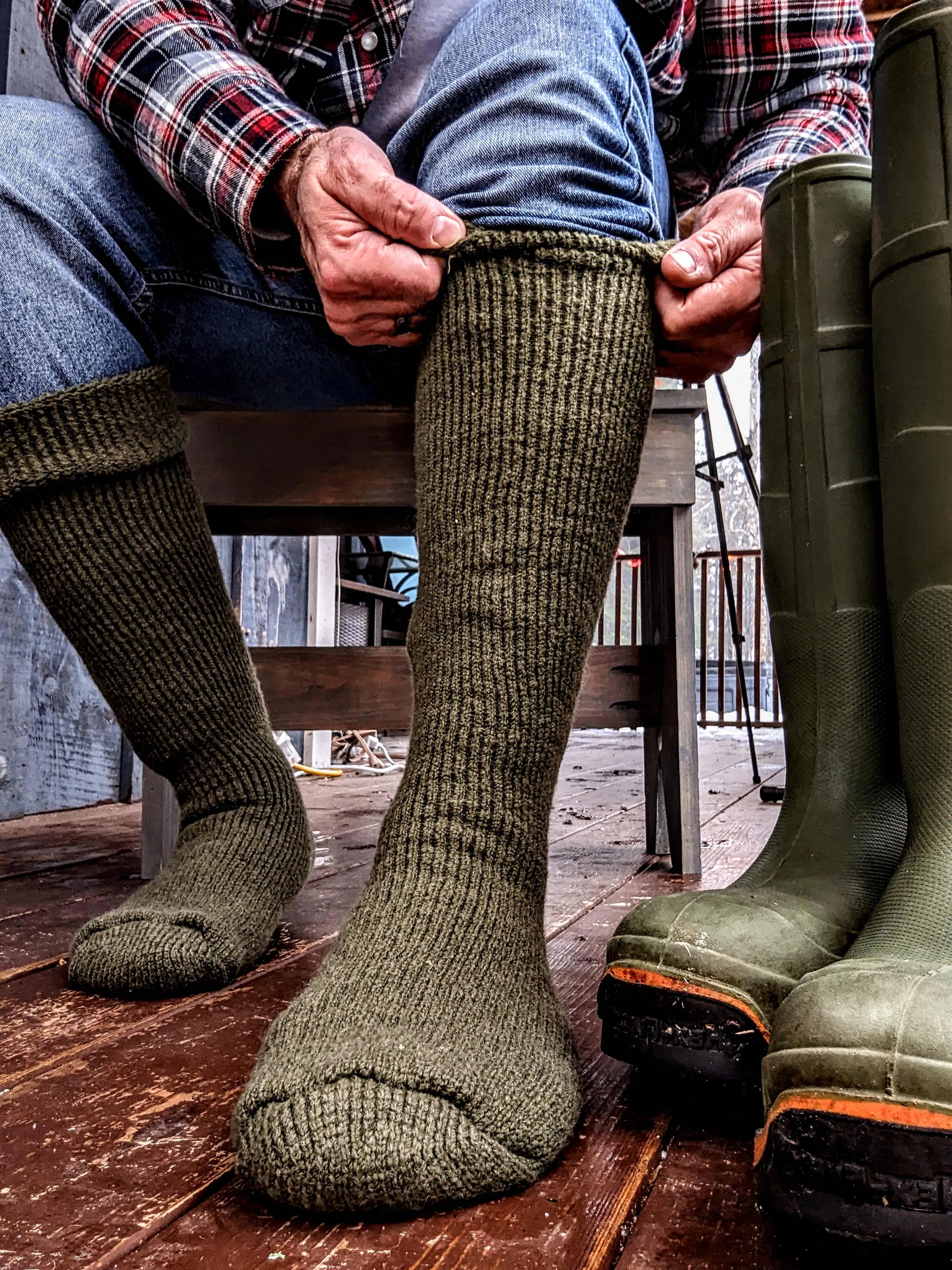 J.B. Field's Men's Icelandic "50 Below Gumboot" Wool Thermal Sock